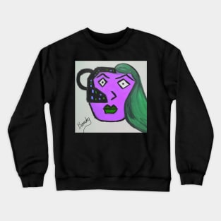 Purple Robot Lady Crewneck Sweatshirt